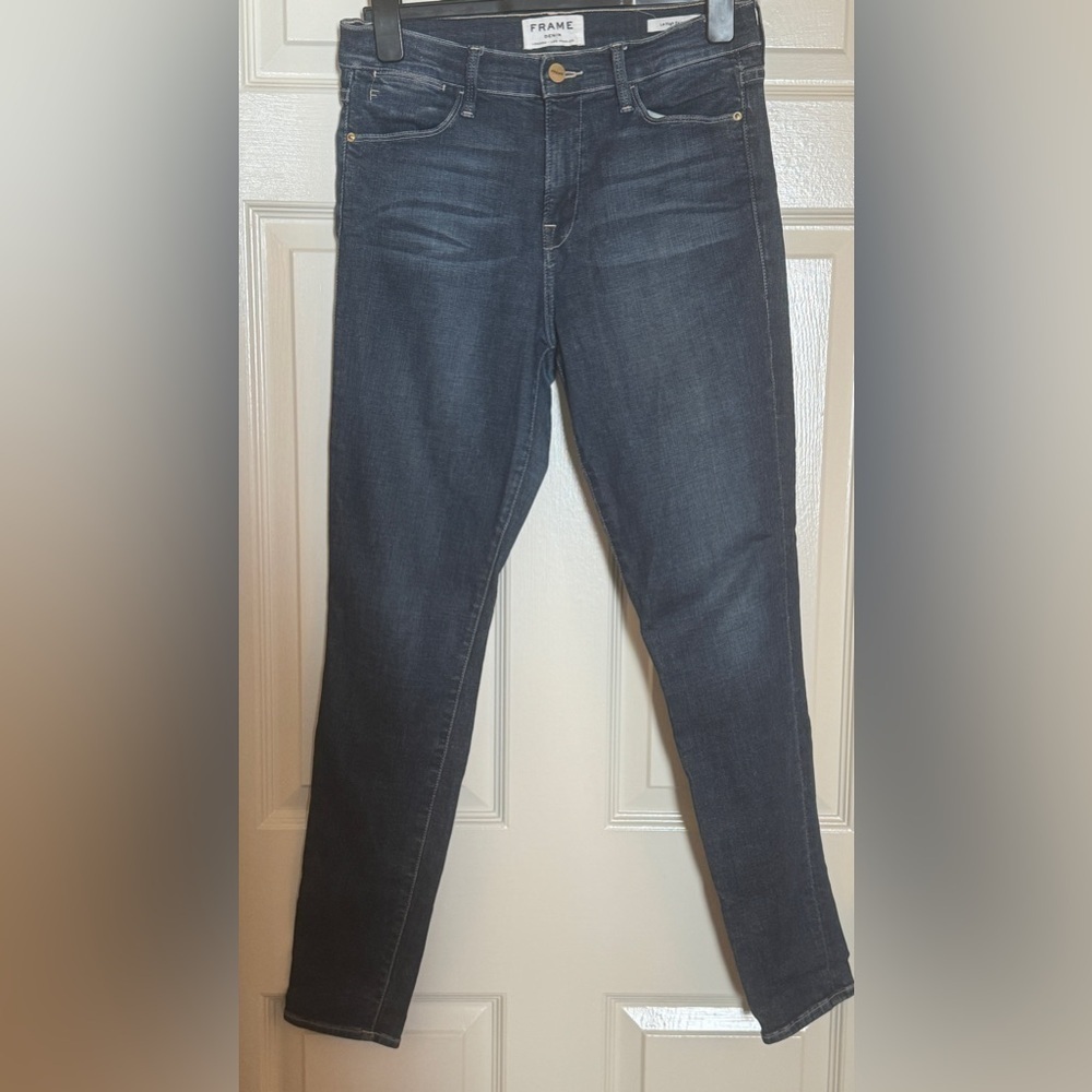 FRAME Le High Skinny Jeans 28 Rhoads Blue High Rise Stretch Ankle
